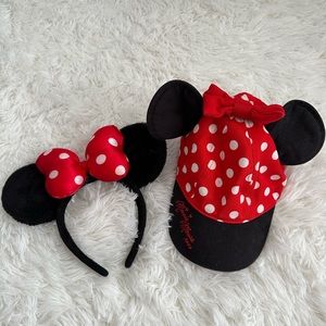 Disneyland Minnie Mouse Ear Baseball Cap & Ears